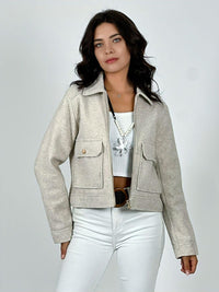 Chaqueta Paño Forrada Con Bolsillos