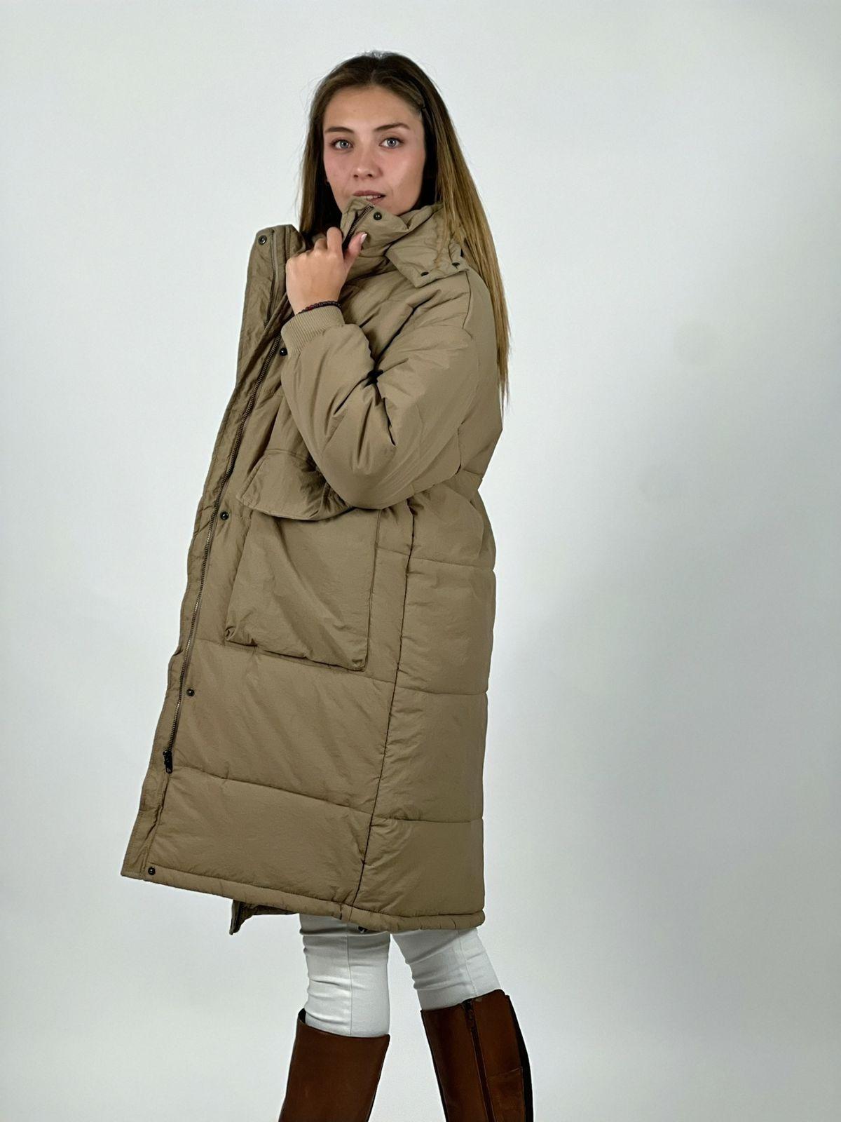 Parka Acolchada Bolsillos Cargo