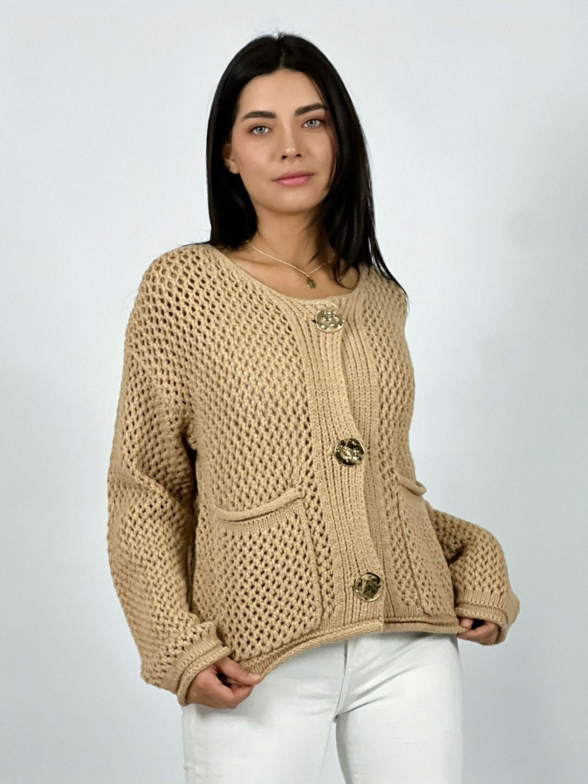 Chaleco Lana Tejido Con Botones Grandes