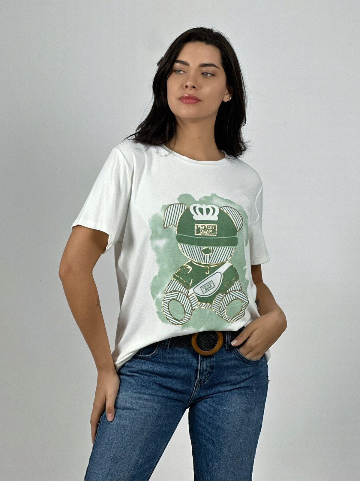 Polera Algodón Osito Líneas