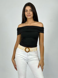 Polera Elasticada Hombros Caídos