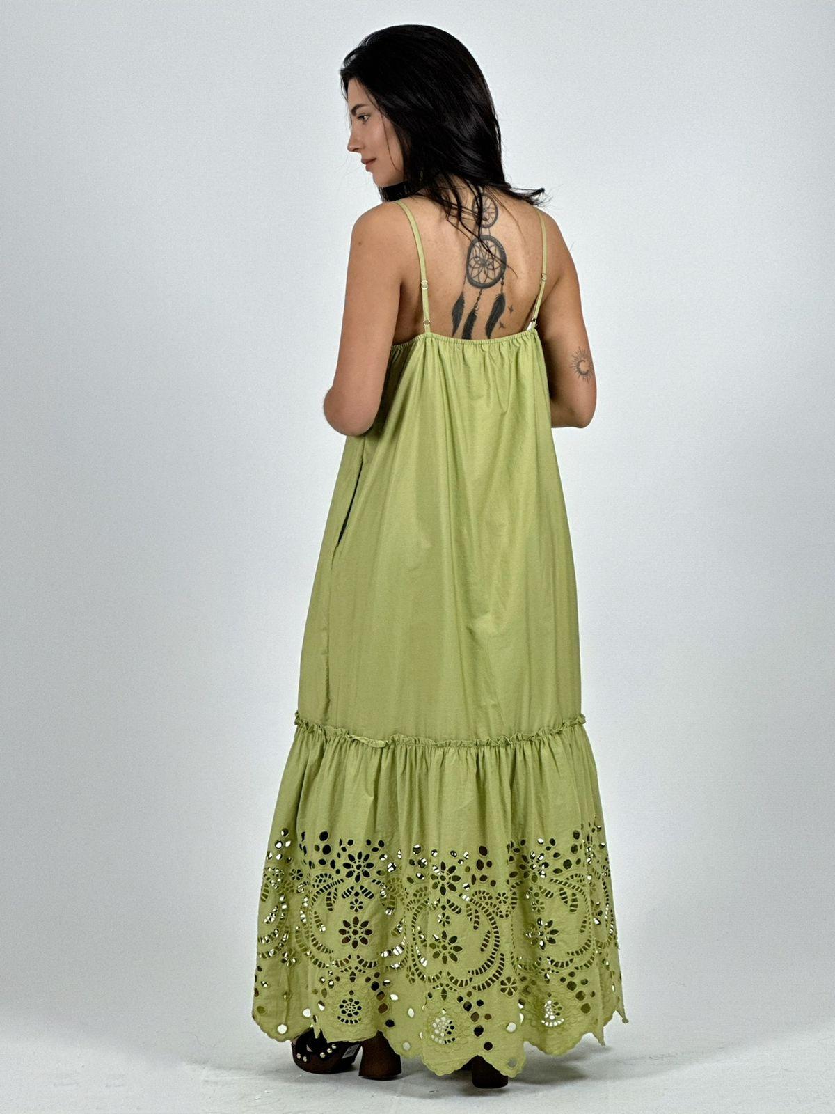 Vestido Gabardina de Tirantes Broderi