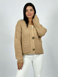 Chaleco Lana Tejido Con Botones Grandes