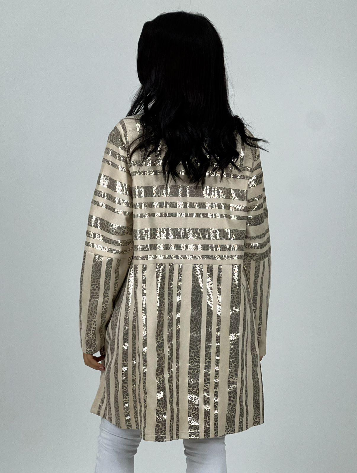 Chaqueta Gamuza Líneas Brillantes