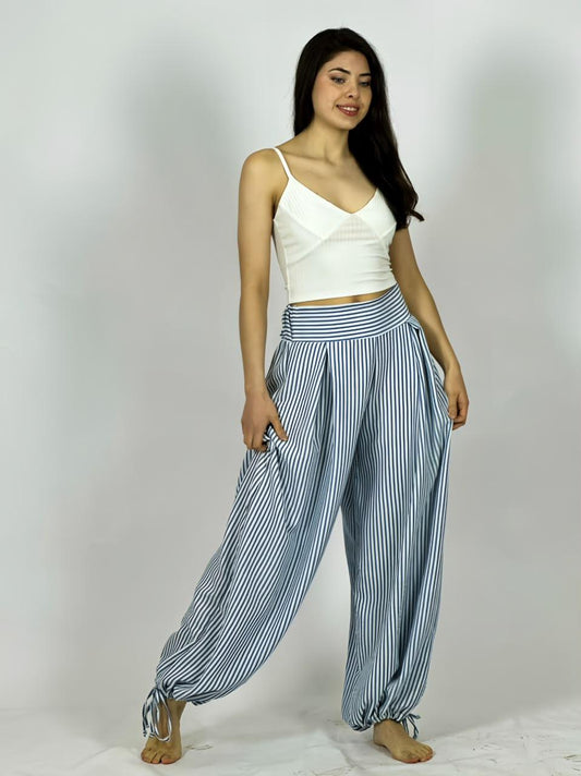 Pantalón de Lino Bombacho Lineal