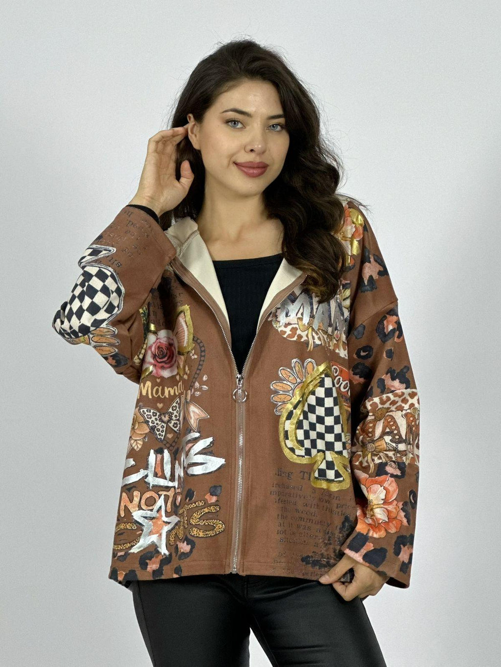 Polerón Gamuza Estampado Flores Print Mariposas