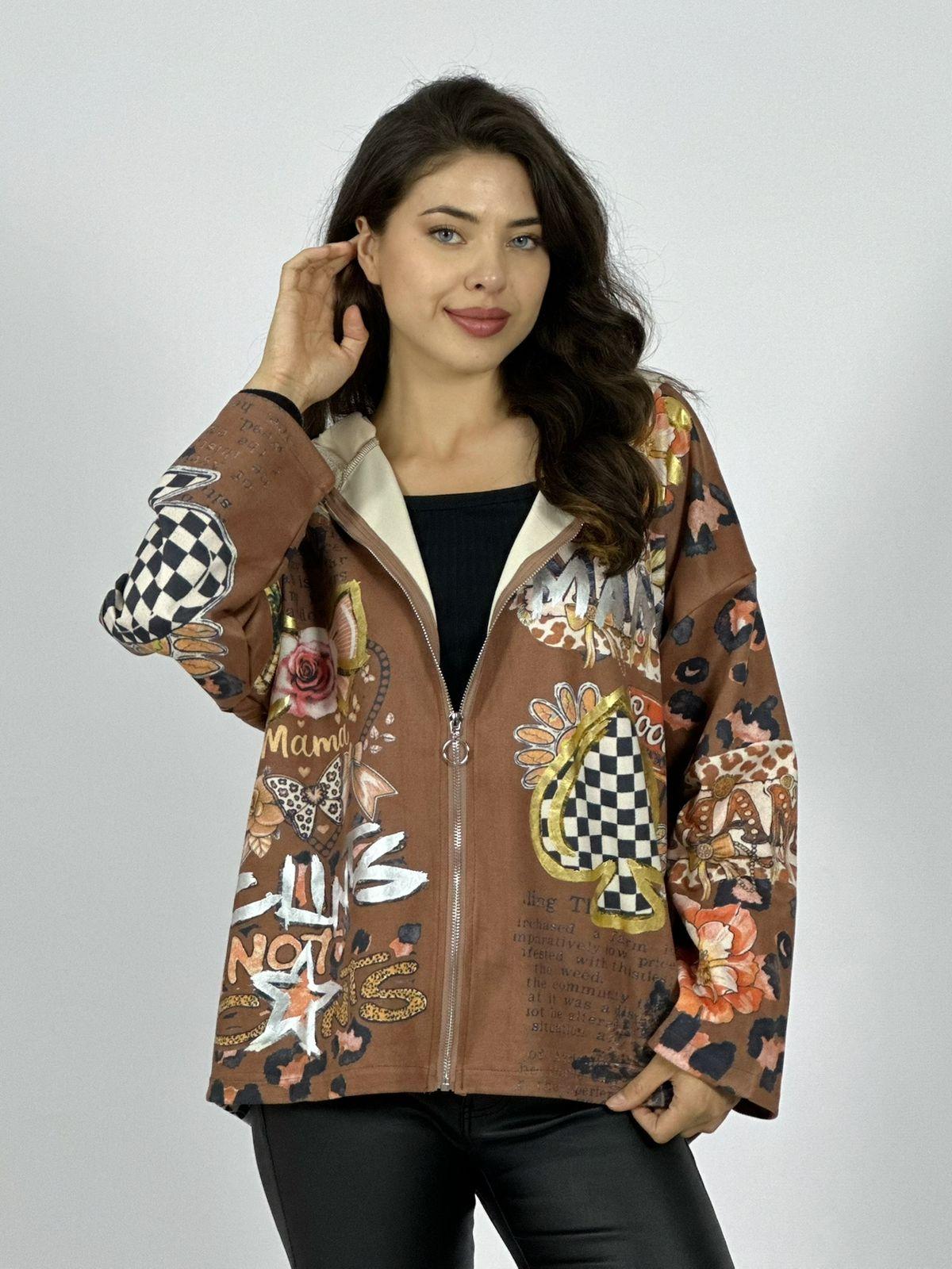 Polerón Gamuza Estampado Flores Print Mariposas