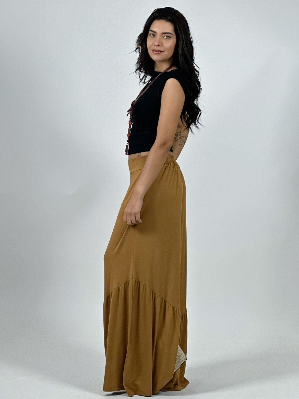 Palazzo Algodón Casual con Faroleos