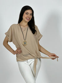 Blusa con Gaza Forrada Anudada