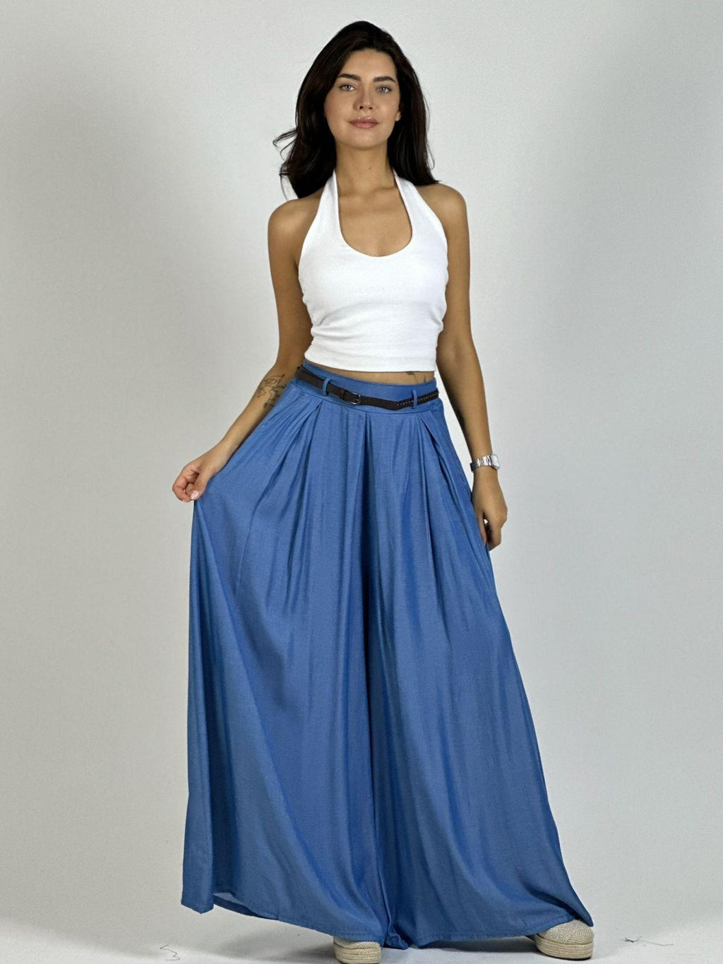 Palazzo Satinado con Cinturón