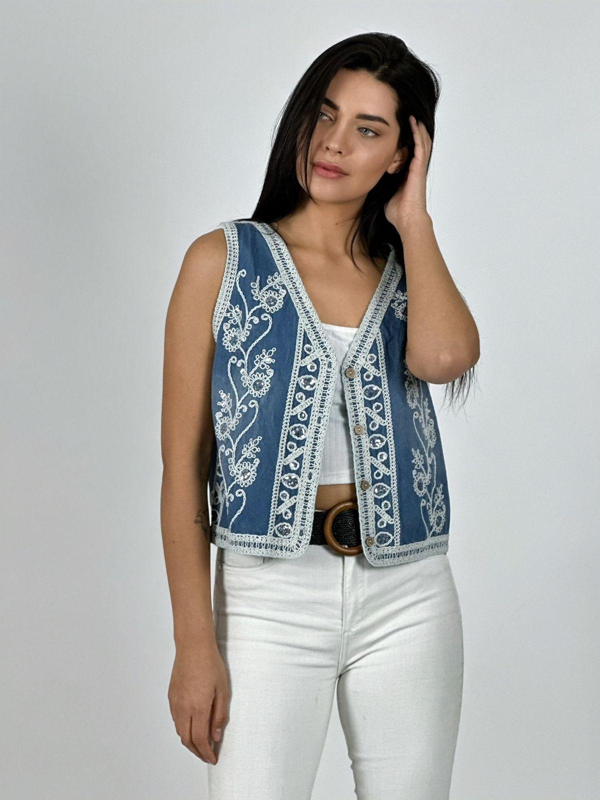 Gillette Mezclilla Bordado Boho