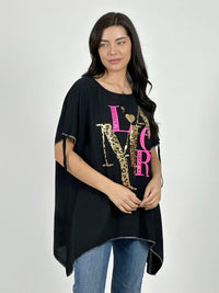 Polera Casual Crepé Diseño Print Amour