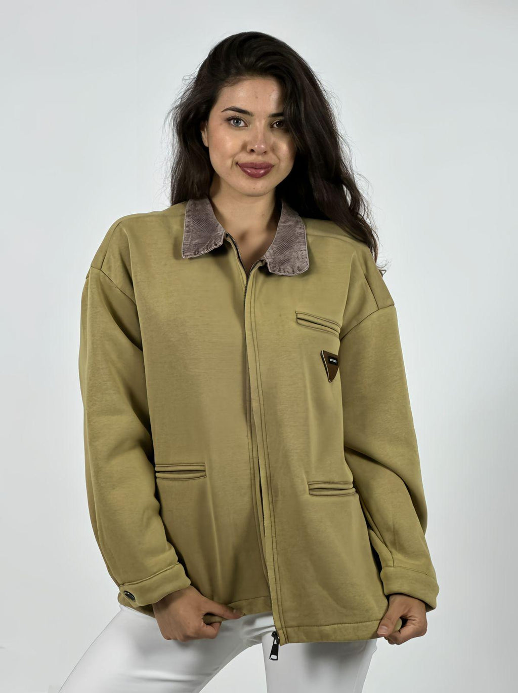 Chaqueta Afranelada con Cierre