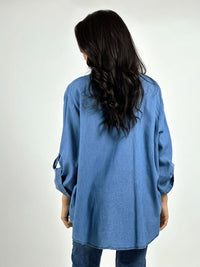 Blusa Mezclilla Teddy Osito y Flores