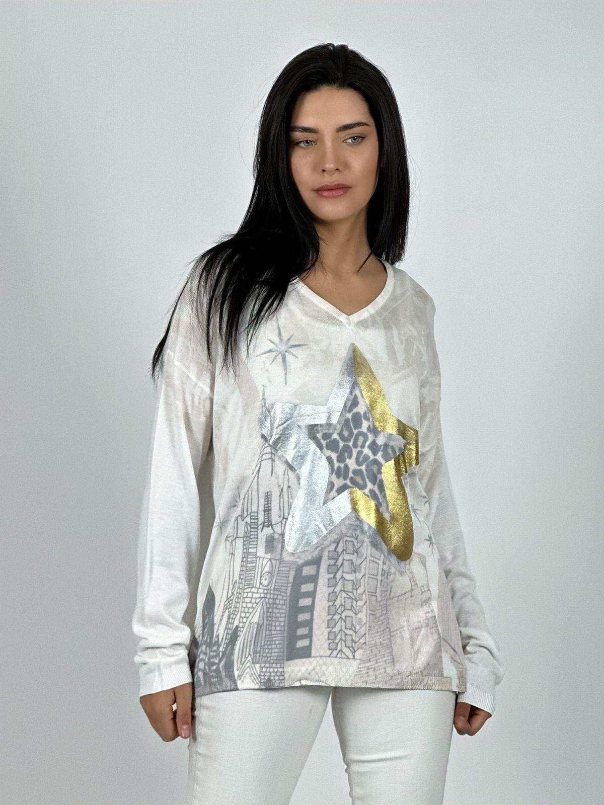 Sweater Hilo Estrella Brillante Print